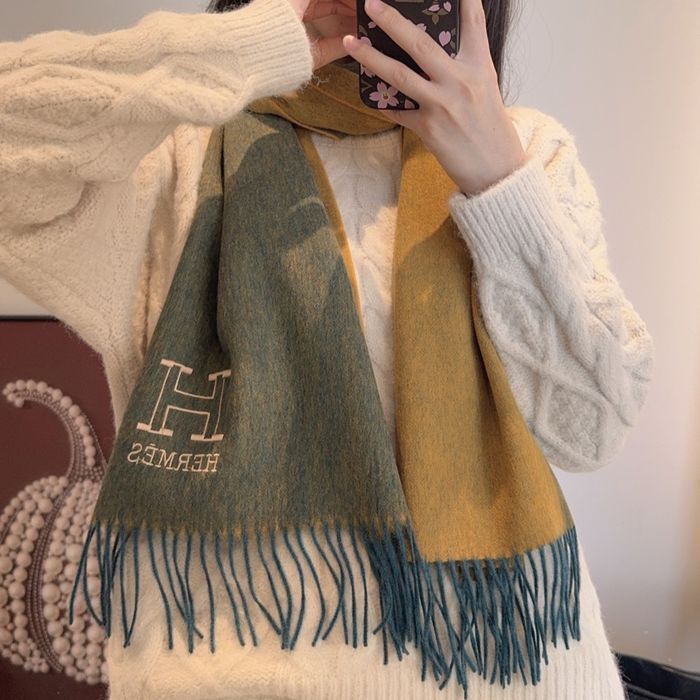 エルメス 両面スカーフ 35x200cm