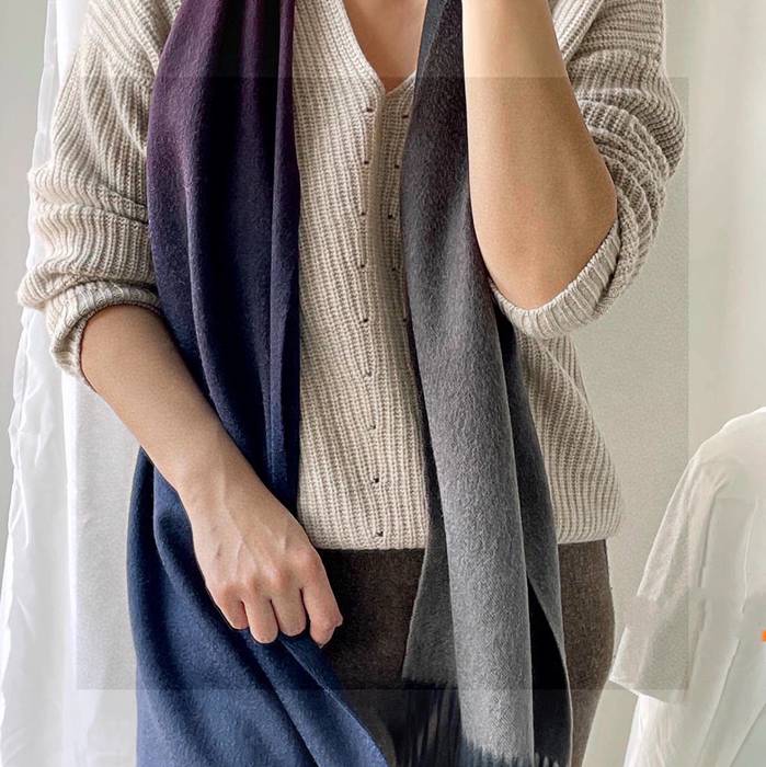 エルメス カップル向け。グラデーションカラー。カシミヤ 32x190
