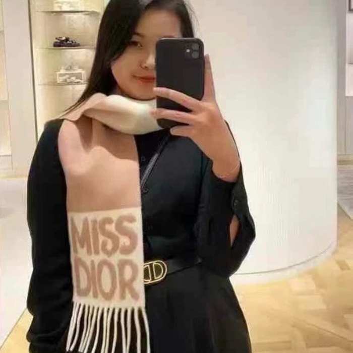 ディオール 2024冬季カシミヤスカーフ 17 x 140cm