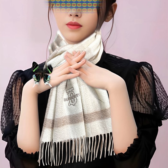 バーバリー 95％カシミヤ 男女兼用 32x180