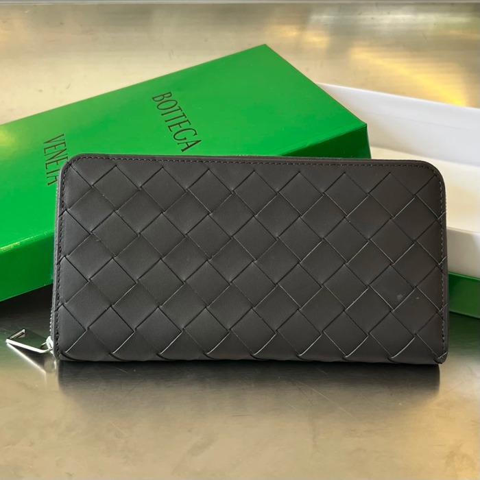 BOTTEGA VENETA BV 593217 メンズ編み財布 クラシック編み牛皮 19x10cm サイズ:19x10cm