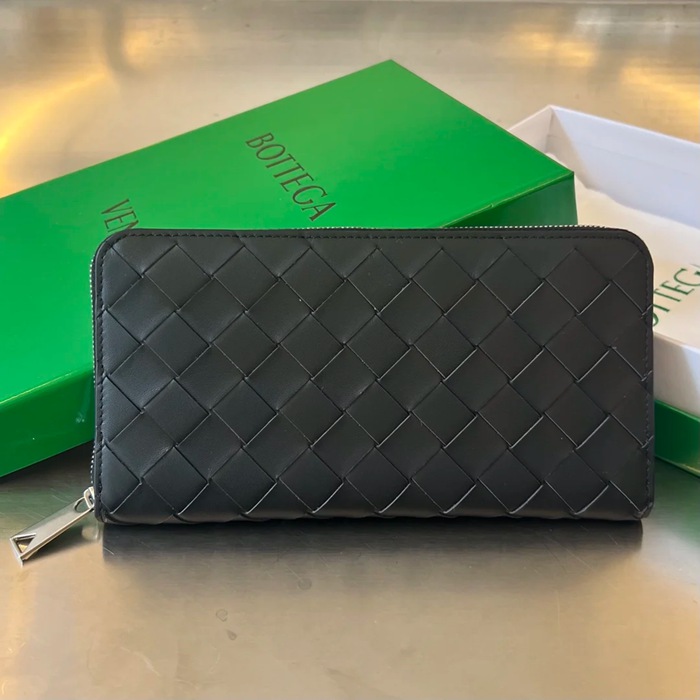 BOTTEGA VENETA BV 593217 メンズ編み財布 クラシック編み牛皮 19x10cm サイズ:19x10cm
