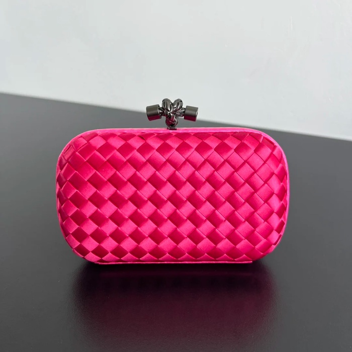 BOTTEGA VENETA BV 8651 ノット イブニングバッグ シルク編み蛇皮トリム 16x10cm サイズ:16x10cm