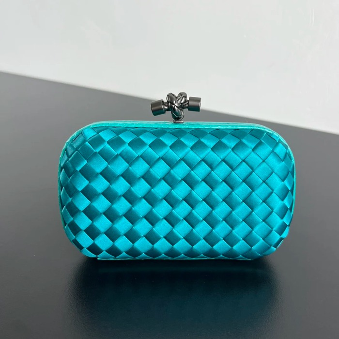 BOTTEGA VENETA BV 8651 ノット イブニングバッグ シルク編み蛇皮トリム 16x10cm サイズ:16x10cm