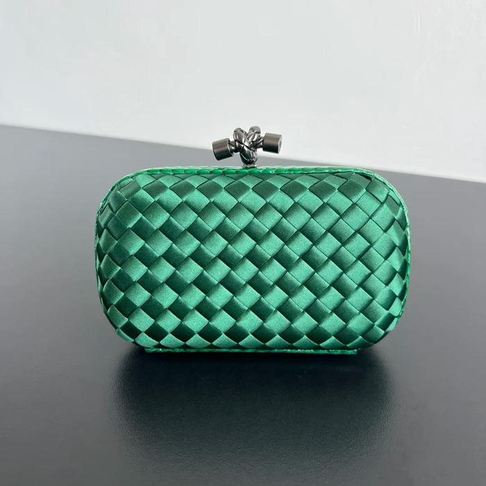 BOTTEGA VENETA BV 8651 ノット イブニングバッグ シルク編み蛇皮トリム 16x10cm サイズ:16x10cm