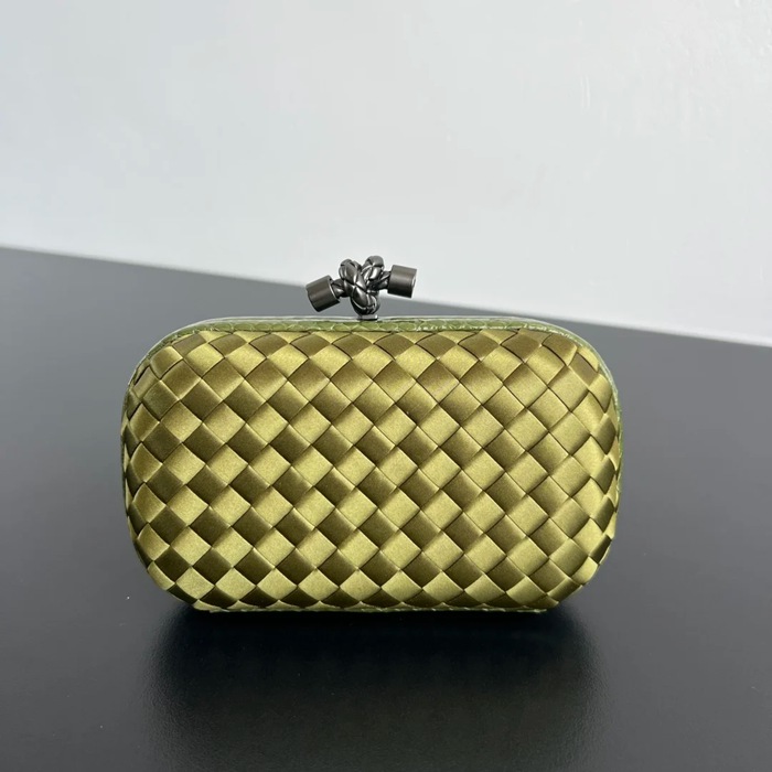 BOTTEGA VENETA BV 8651 ノット イブニングバッグ シルク編み蛇皮トリム 16x10cm サイズ:16x10cm