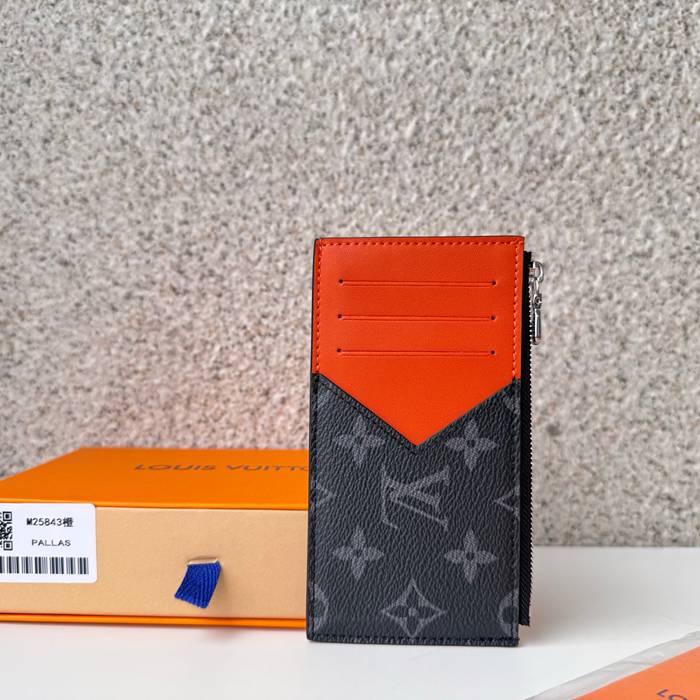 LOUIS VUITTON M25843 コインカードケース モノグラムエクリプス×オレンジ サイズ:8x14.5cm