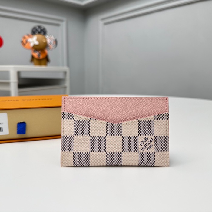 LOUIS VUITTON N60286 デイリーカードケース ダミエアズール ピンク サイズ:11x7x0.5cm