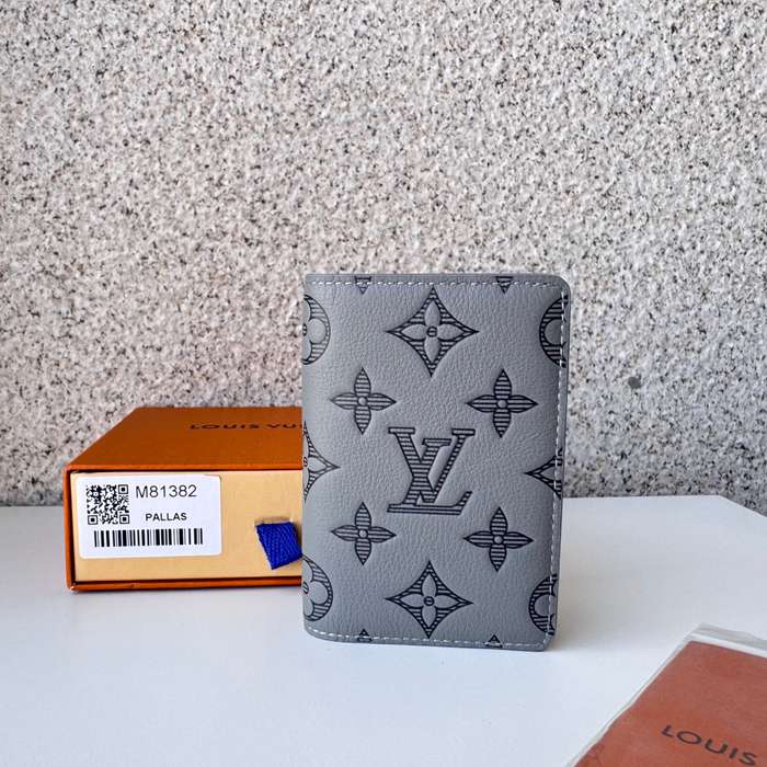 LOUIS VUITTON M81382 ポケットオーガナイザー モノグラムシャドウ グレー サイズ:8x11cm