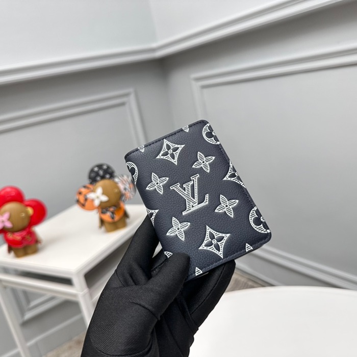 LOUIS VUITTON M83378 ポケットオーガナイザー モノグラムシャドウ ブルー サイズ:7.5x11.1cm