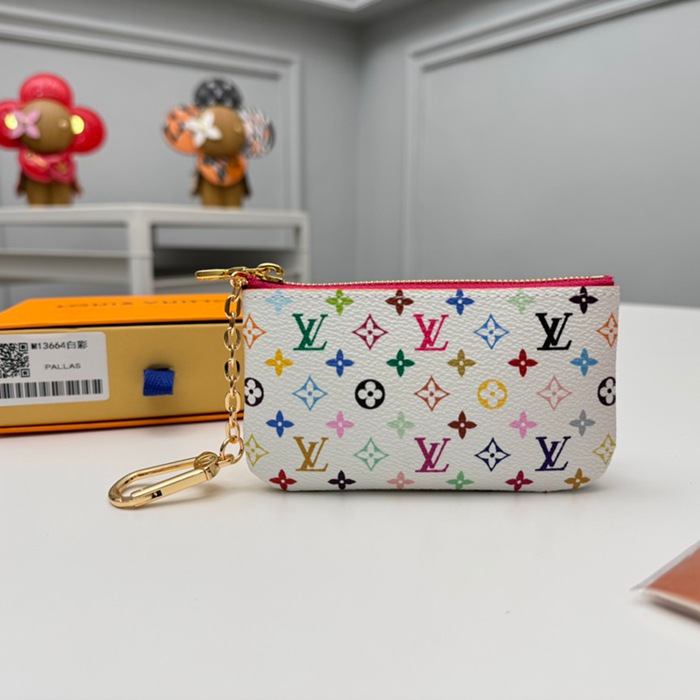 LOUIS VUITTON M13664 ポシェット クレ 村上隆コラボ ホワイトマルチ サイズ:12x7x1.5cm