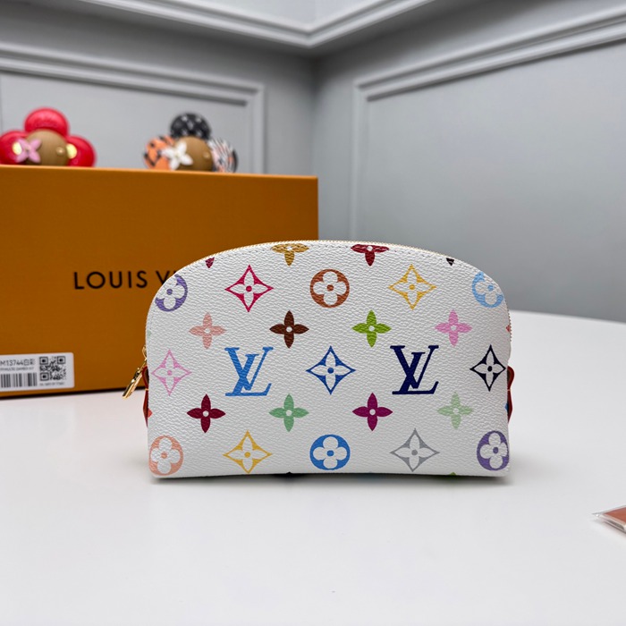 LOUIS VUITTON M13744 コスメポーチ 村上隆コラボ ホワイトマルチ サイズ:19x12cm