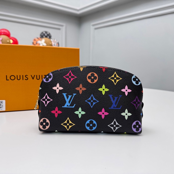 LOUIS VUITTON M13744 コスメポーチ 村上隆コラボ ブラックマルチ サイズ:19x12cm