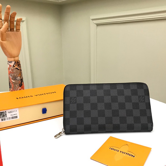 LOUIS VUITTON N60111 ジッピーオーガナイザー ダミエグラファイト サイズ:21x12cm