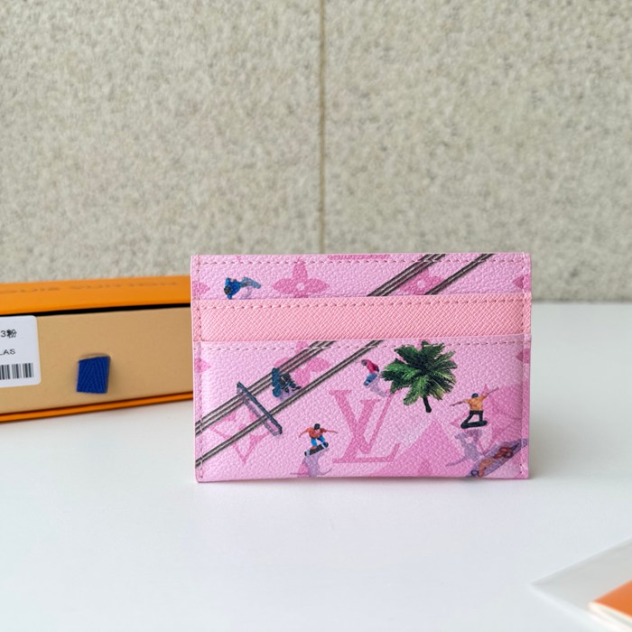 LOUIS VUITTON M26803 カードケース モノグラム スポーツシーン ピンク サイズ:11x7x1.5cm