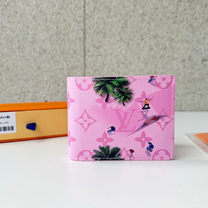 LOUIS VUITTON M26802 スレンダー財布 モノグラム スポーツシーン ピンク サイズ:11x8.5cm