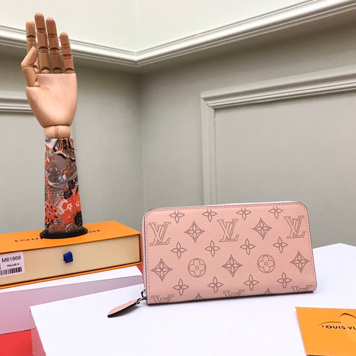 LOUIS VUITTON M61868 ジッピー長財布 マヒナ ピンク サイズ:19.5x10.5x2.5cm