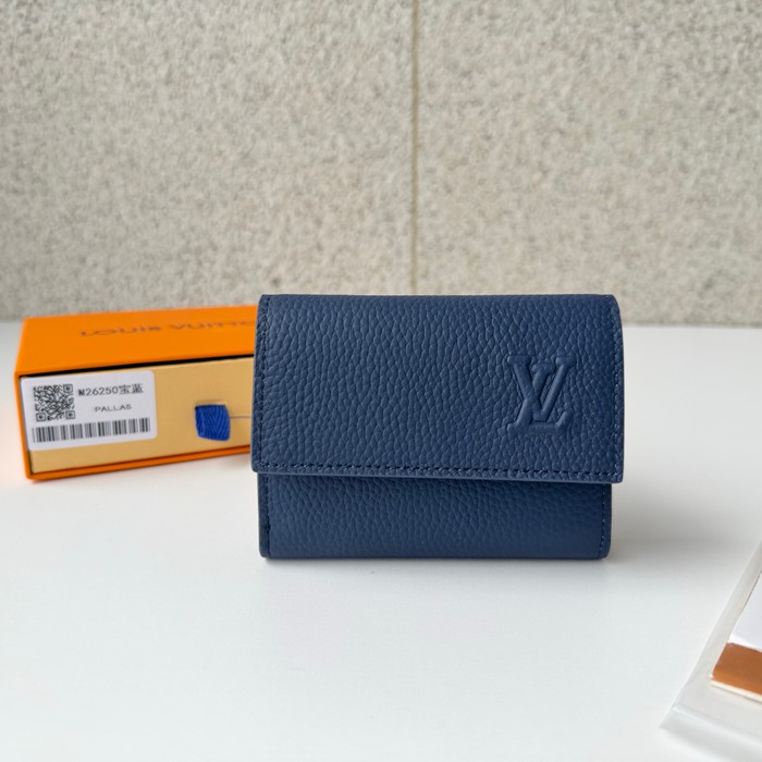 LOUIS VUITTON M26250 三つ折り財布 ヴィクター LVエアログラム ブルー サイズ:5x9x2.5cm
