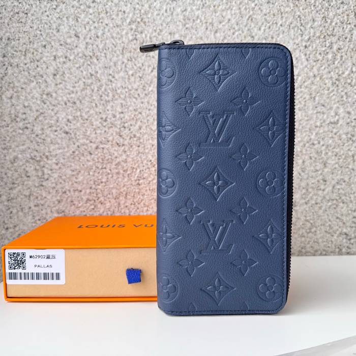 LOUIS VUITTON M62902 ジッピー縦型長財布 モノグラムシャドウ ブルー サイズ:20x10cm