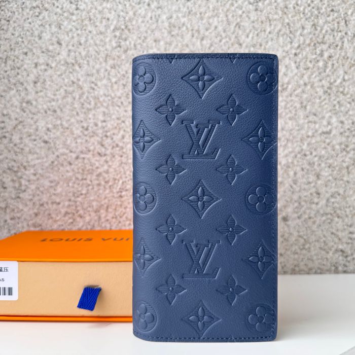 LOUIS VUITTON M62900 ブラッザ長財布 モノグラムシャドウ ブルー サイズ:19x10cm