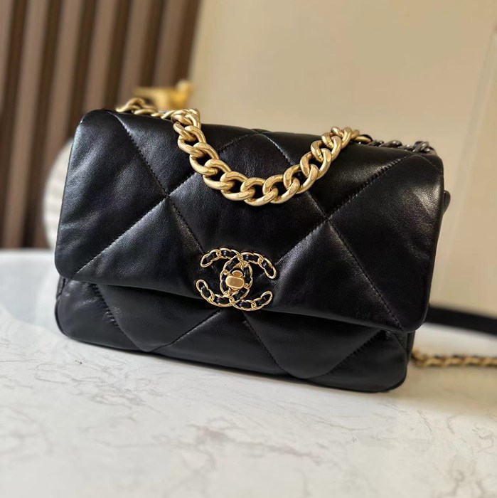 CHANEL 1160 ラムレザー 菱格紋 ブラック 口蓋バッグ クラシック ファッショナブル 26×16×9cm サイズ:26×16×9cm