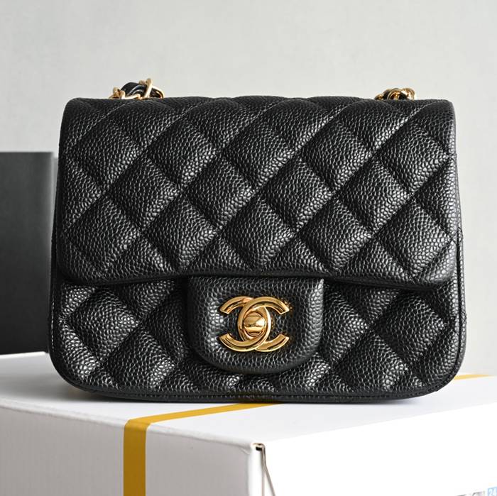 CHANEL ラムレザー ブラック×ホワイト×ゴールド 17×13.5×8cm サイズ:17×13.5×8cm
