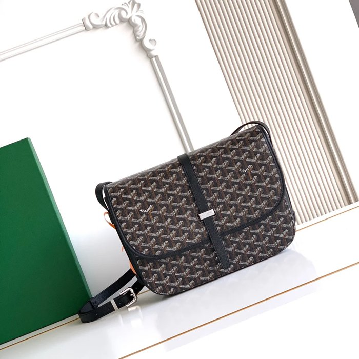 GOYARD 020183 キャンバス ブラック 斜め掛けバッグ、ハンドバッグ キャンバス、中 29x23cm サイズ:29x23cm