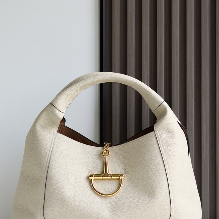GUCCI 837466 カーフレザー、レザー ブラック、ホワイト、ブラウン ショルダーバッグ、財布 馬銜、クラシック 46x26x16cm サイズ:46x26x16cm