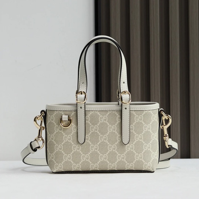 GUCCI 855491 レザー ブラウン、ベージュ 斜め掛けバッグ、ハンドバッグ GG 18cm サイズ:18x15x6.5cm