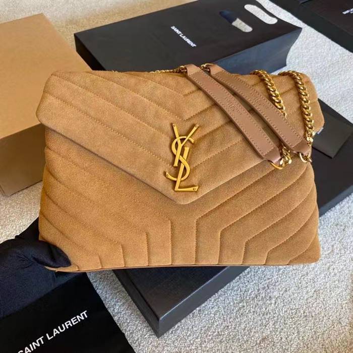 SAINT LAURENT 459749 マット ゴールド、イエロー、マット ハンドバッグ クラシック 32x22x12cm サイズ:32x22x12cm