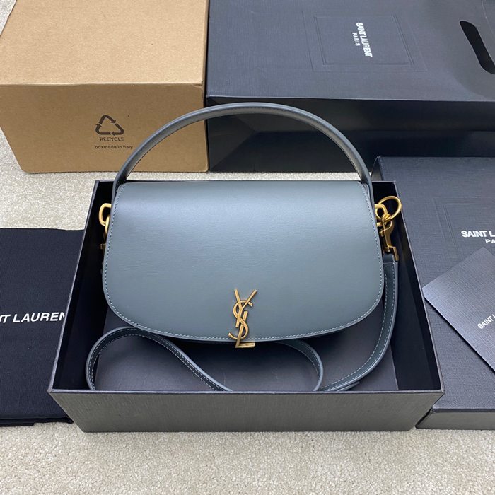 SAINT LAURENT 787671 グレー、ゴールド 脇下バッグ クラシック 25x15cm サイズ:25x15cm