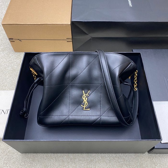 SAINT LAURENT 862712 ラムレザー ブラック、ゴールド トートバッグ ジェイミー 26x18x11cm サイズ:26x18x11cm