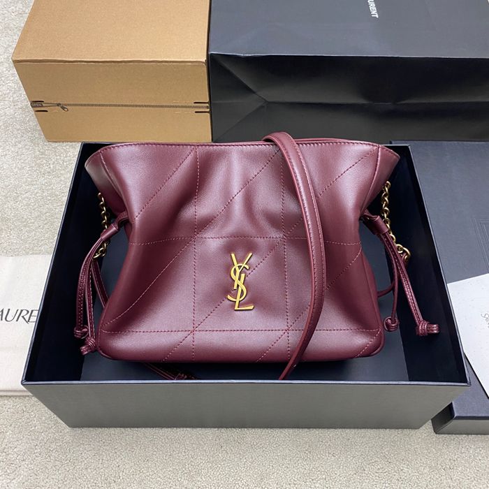 SAINT LAURENT 862712 ラムレザー レッド、ゴールド トートバッグ ジェイミー 26x18x11cm サイズ:26x18x11cm