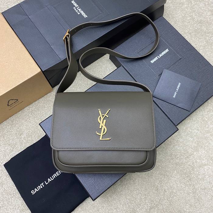 SAINT LAURENT 718556 カーフレザー グリーン、ゴールド ハンドバッグ ニキ、クラシック 22x16cm サイズ:22x16cm