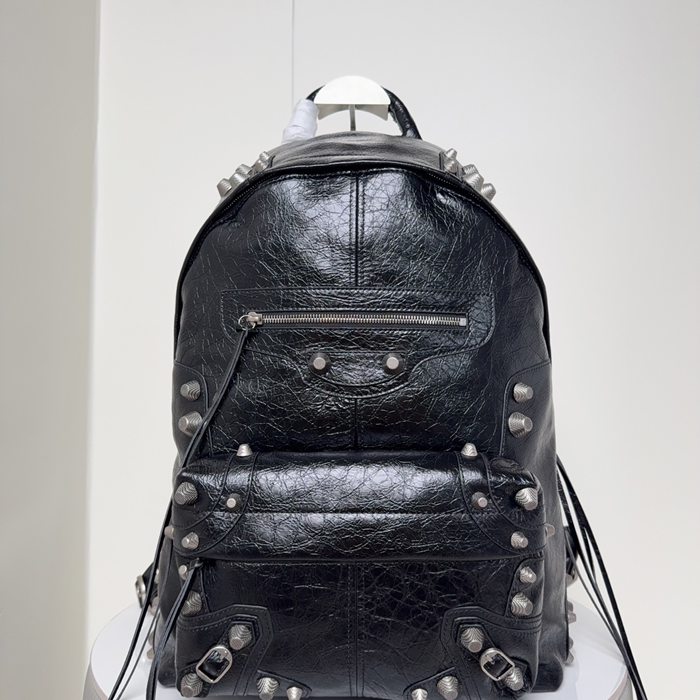 Balenciaga ルカゴール スタッズ リュック オールレザー ブラック 188010 サイズ:46x35x18cm