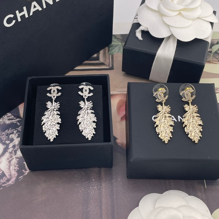 シャネル スタイル ピアス フェザー