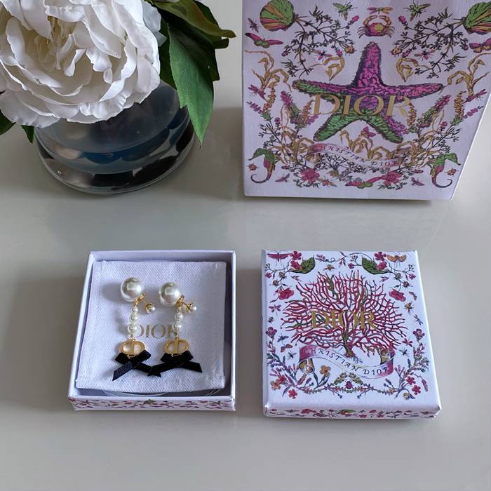 ディオール スタイル ピアス ボウ パール