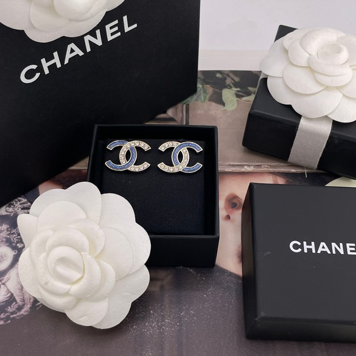 シャネル スタイル ピアス デニム クリスタル