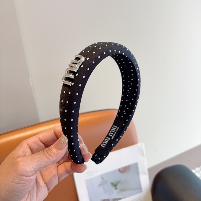 ミュウミュウ スタイル ヘアバンド ドット