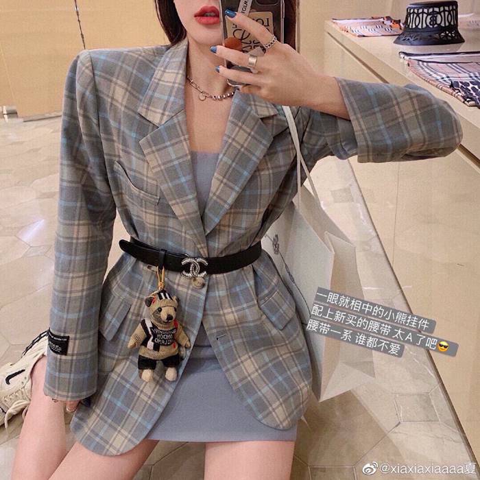 バーバリー スタイル テディベア キーリング チャーム