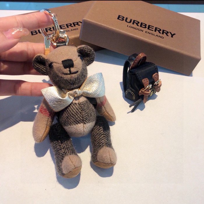 バーバリー スタイル テディベア キーリング チャーム