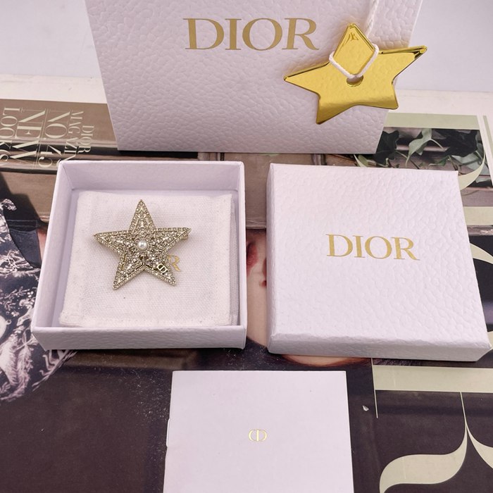 ブローチ D 透かし星×鑽ネットブローチ — 26早春、淺金色の透かし星、パール×CD×シルバーシャドウダイヤ、財閥令嬢風仕上げ