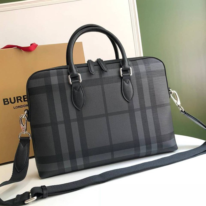 BURBERRY ブリーフケース スモーキーチェック メンズ 37×27×5.5cm