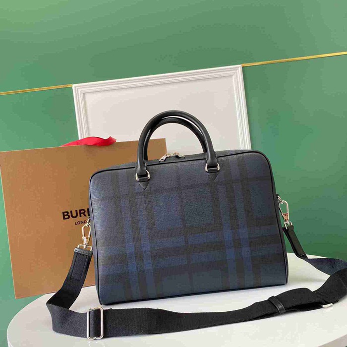 BURBERRY ロンドン チェック ブリーフケース メンズ 37×27×9cm