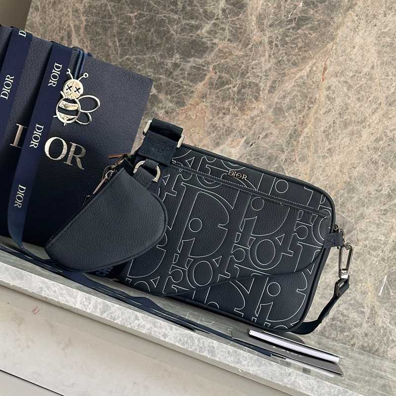 DIOR サドル スリーインワン ショルダーバッグ ディオールグラヴィティ レザー メンズ 23×16.5×4cm