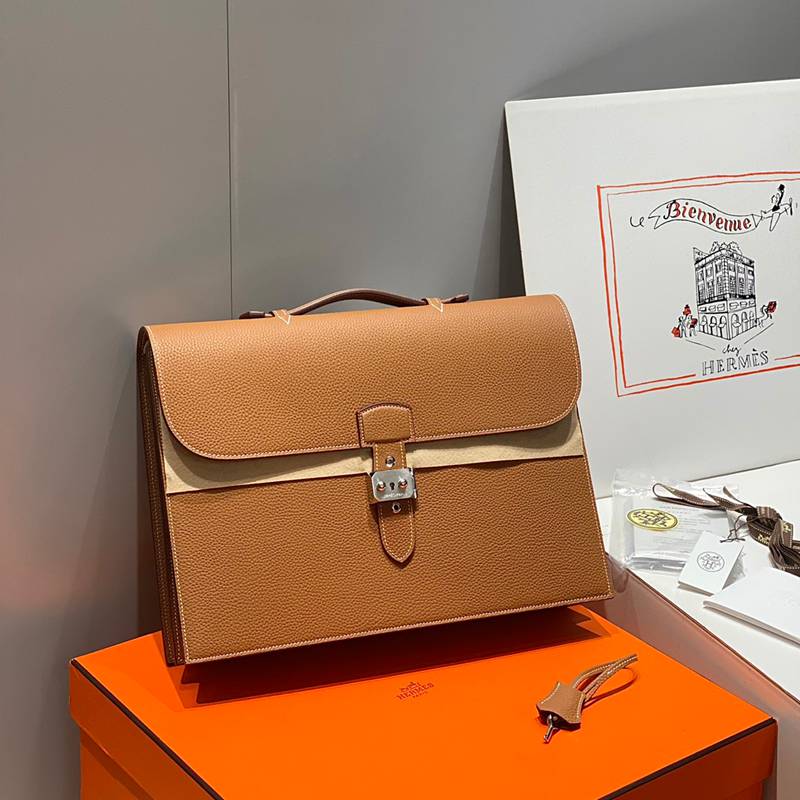 HERMES サックアデペッシュ ブリーフケース メンズ 39×28×9cm