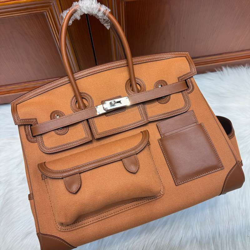 HERMES バーキン 35 カーゴ キャンバス×スウィフト レディース 35×25×18cm