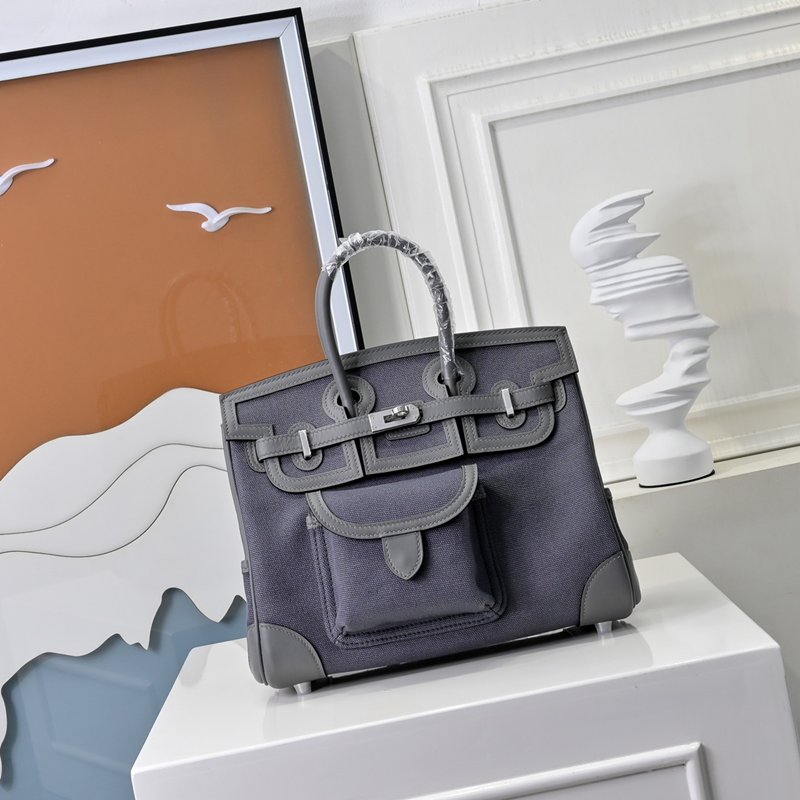 HERMES バーキン 25 カーゴ キャンバス×スウィフト レディース 25×20×13cm