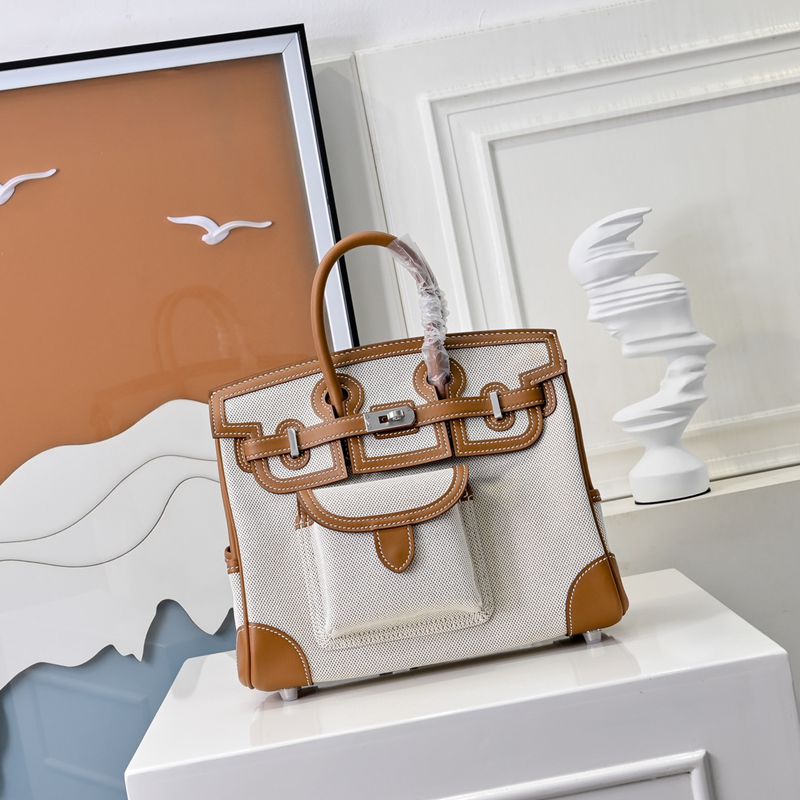 HERMES バーキン 25 カーゴ キャンバス×スウィフト レディース 25×20×13cm