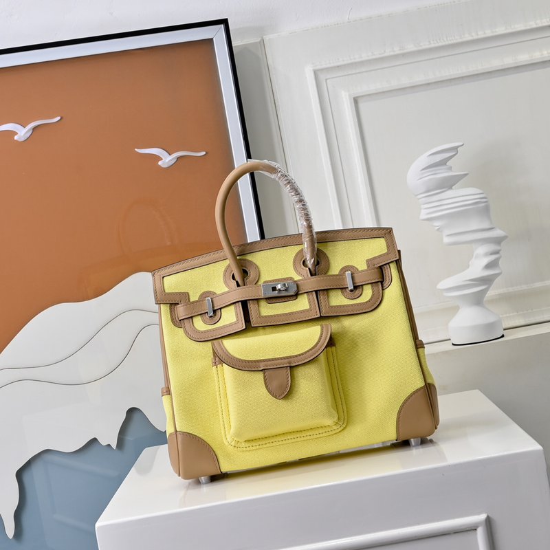 HERMES バーキン 25 カーゴ キャンバス×スウィフト レディース 25×20×13cm